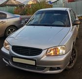  Решетка радиатора Hyundai Accent (три полосы матовая)